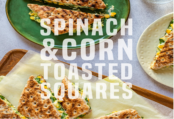 Spinach & Corn Toasted Squares